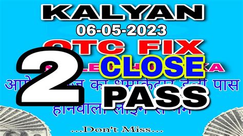 kalyan fix ank open